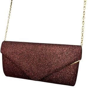 Womens Elegant Evening Bag Glitter Clutch Party Wedding Purse Chain Strap